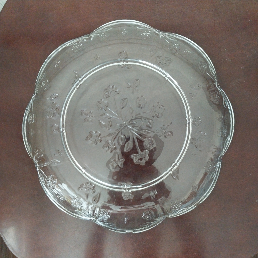 Vintage Anchor Hocking Savannah Cheese and Cracker Plate Floral Serving Platter - Picture 5 of 13